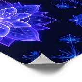 Product Naadloos patroon van gloeiend blauw en paa Poster (Hoek)