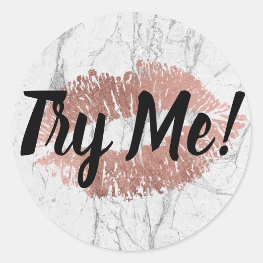 Product Tester Probeer mij Roos Gold Lips Moderne  Ronde Sticker (Voorkant)