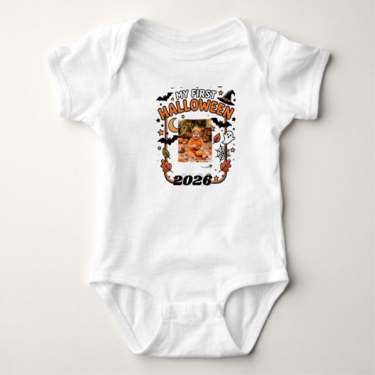 Product Titel: Aangepaste Mijn Eerste Halloween 20 Romper (Voorkant)