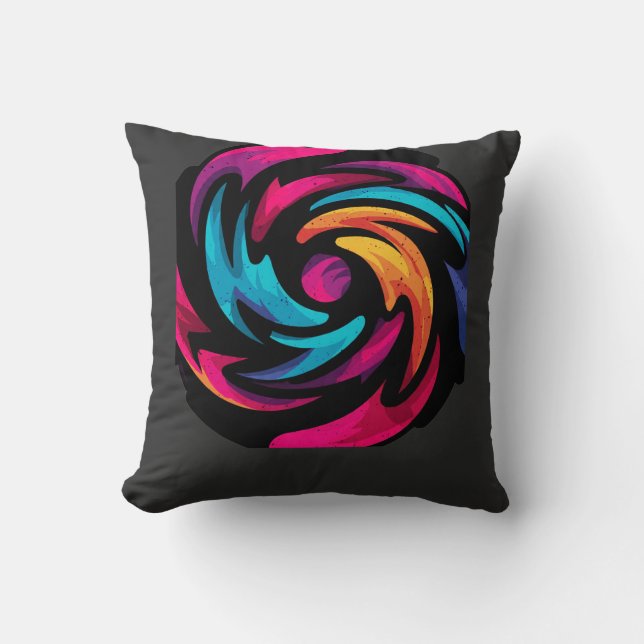 Product Titel Levendig Abstracte Draai Grafisch La Kussen (Voorkant)