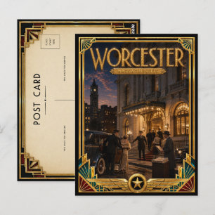Product Titel Worcester Massachusetts Vintage Kuns Briefkaart