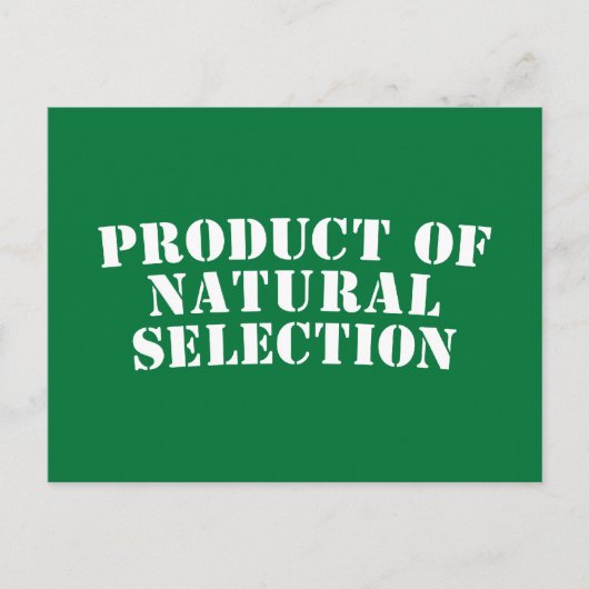 Product van natuurlijke selectie briefkaart (Voorkant)