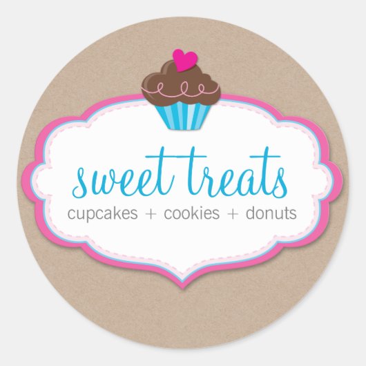 PRODUCT VERPAKKING LABEL schattig cupcake logo kra (Voorkant)