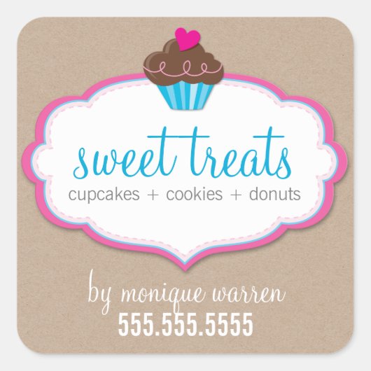 PRODUCT VERPAKKING LABEL schattig cupcake logo kra (Voorkant)