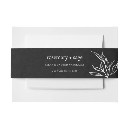 Product Verpakking Zwart Wit Groen Zeep Wrap Uitnodigingen Wikkel (Voorkant Voorbeeld)