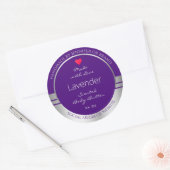 Product Verpakkingsetiketten Paarse en Zilveren Ronde Sticker (Envelop)