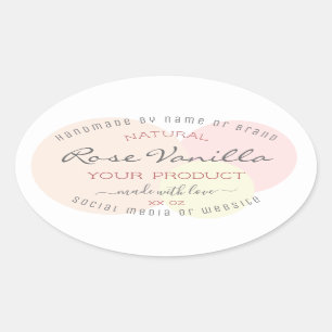 Product Verpakkingsetiketten Pastel Waterverf Ovale Sticker