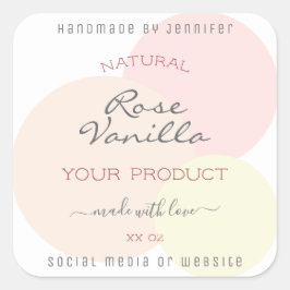 Product Verpakkingsetiketten Pastel Waterverf Vierkante Sticker