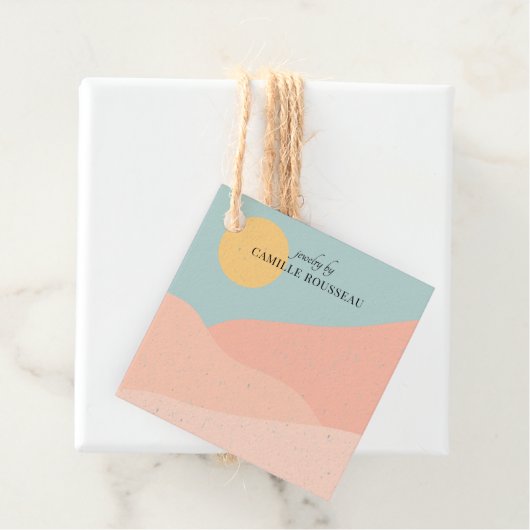 Product voor Boho Desert Sunrise Jewelry Designer Bedankjes Labels (In situ)