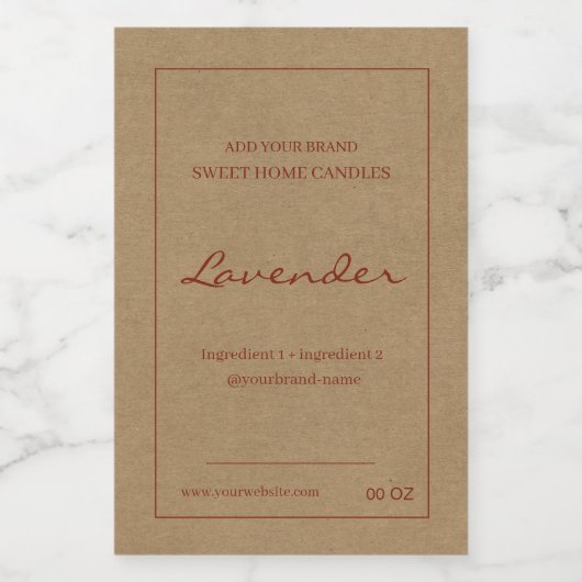 Product voor de samenstelling van moderne, roodbru voedselcontainer etiket (Enkel label)