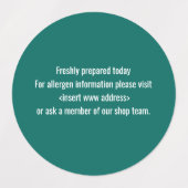 Productallergie waarschuwing waterdicht etiket labels (Design 1)