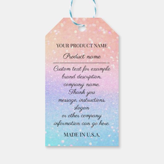 Productbeschrijving aangepast bedrijf - Omroepnaam Cadeaulabel (Achterkant)