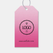 Productbeschrijving bedrijf Logo roze Winkel QR Cadeaulabel (Voorkant)