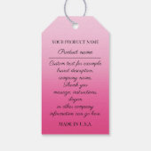 Productbeschrijving bedrijf Logo roze Winkel QR Cadeaulabel (Achterkant)