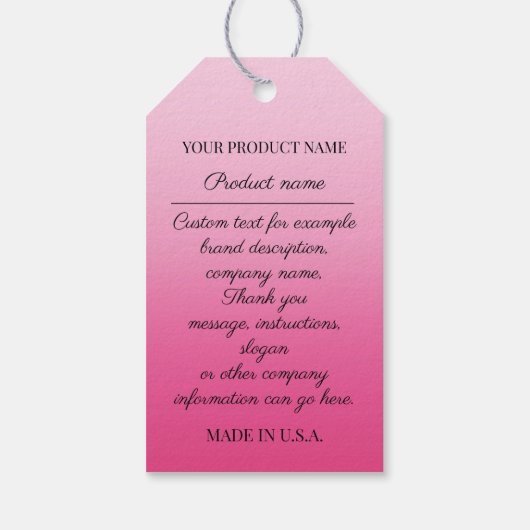 Productbeschrijving bedrijf Logo roze Winkel QR Cadeaulabel (Achterkant)