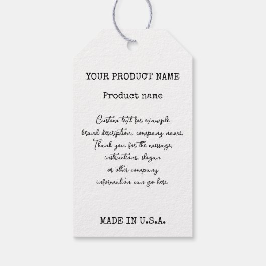 Productbeschrijving Boutique Clothing Price Logo Cadeaulabel (Achterkant)