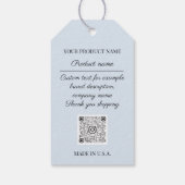 Productbeschrijving Qr Logo Prijs Floral BlueGold Cadeaulabel (Achterkant)