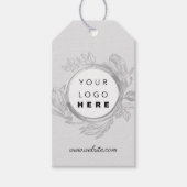 Productbeschrijving QrCode Logo Prijs Floral Royal Cadeaulabel (Voorkant)