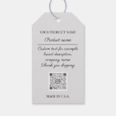 Productbeschrijving QrCode Logo Prijs Floral Royal Cadeaulabel (Achterkant)