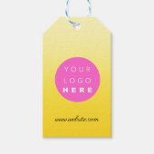 Productbeschrijving van bedrijf Logo Geel Winkel Q Cadeaulabel (Voorkant)