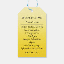 Productbeschrijving van bedrijf Logo Geel Winkel Q Cadeaulabel