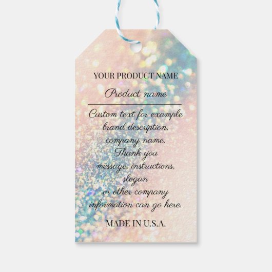 Productbeschrijving van de aangepaste Logo van bed Cadeaulabel (Achterkant)