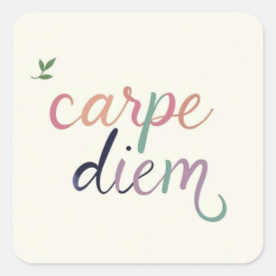 Producten met een 'carpe diem' design vierkante sticker