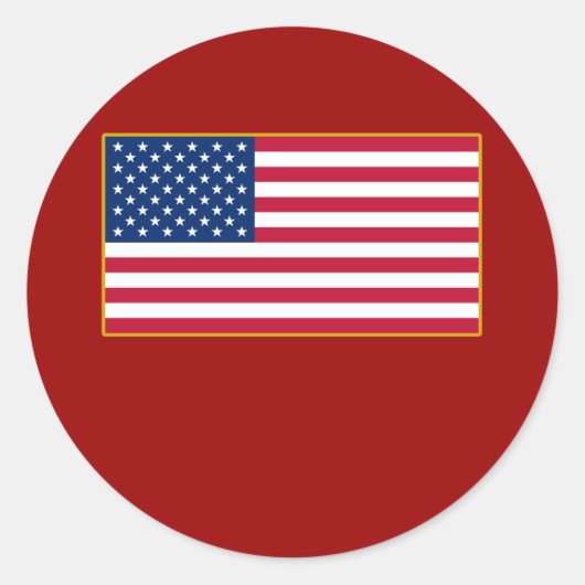  producten onder Amerikaanse vlag Ronde Sticker (Voorkant)
