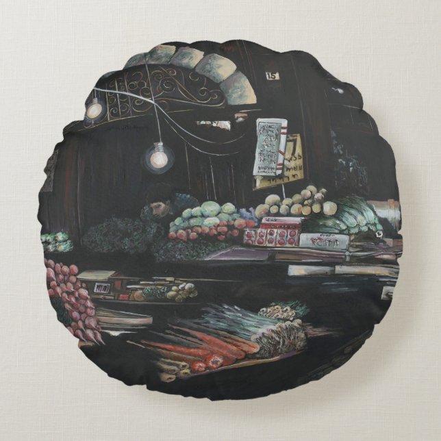 Producten van een geagglomereerde oogst, Jeruzalem Rond Kussen (Voorkant)