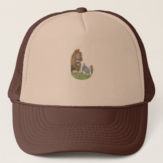 Producten van leder en lammeren trucker pet (Voorkant)