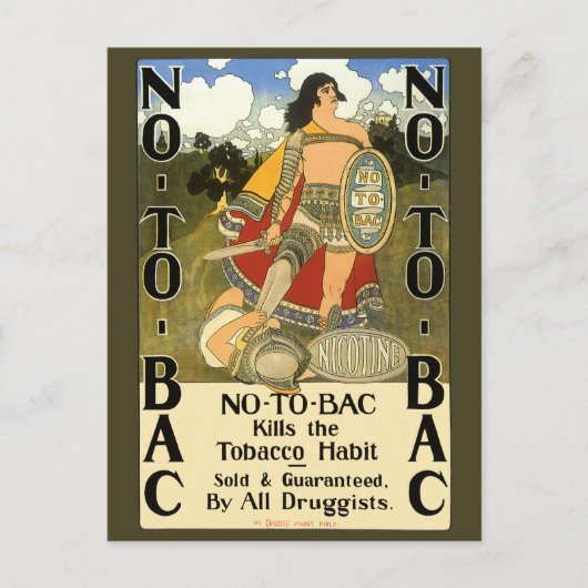  productetiket Art, No to Bac, stop met roken Briefkaart (Voorkant)