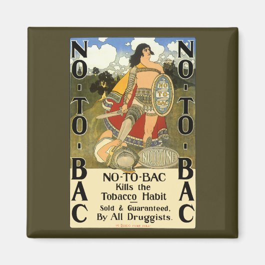  productetiket Art, No to Bac, stop met roken Magneet (Voorkant)