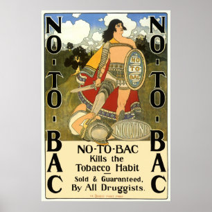 productetiket Art, No to Bac, stop met roken Poster