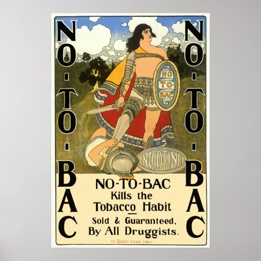 productetiket Art, No to Bac, stop met roken Poster (Voorkant)