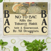 productetiket Art, No to Bac, stop met roken Theedoek (Gevouwen)