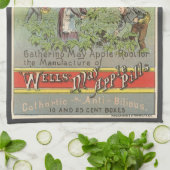  productetiket Art, Wells kan pillen appelen Theedoek (Gevouwen)