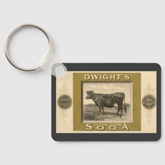  productetiket, gebicarboneerde soda van Dwight Sleutelhanger (Achterkant)