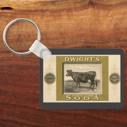  productetiket, gebicarboneerde soda van Dwight Sleutelhanger (Achterkant)