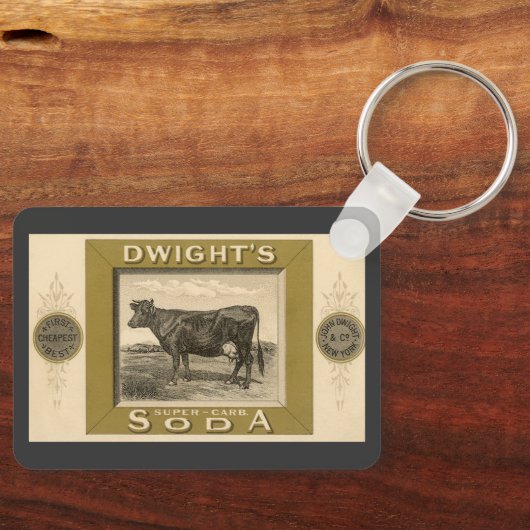  productetiket, gebicarboneerde soda van Dwight Sleutelhanger (Voorkant)