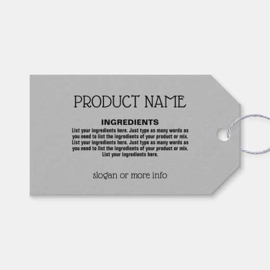 Productetiket met Ingrediëntenlijst Cadeaulabel (Voorkant (Horizontaal))