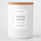 productetiket organisatie opslag - HAND WASSEN Voedselcontainer Etiket (Voorkant)