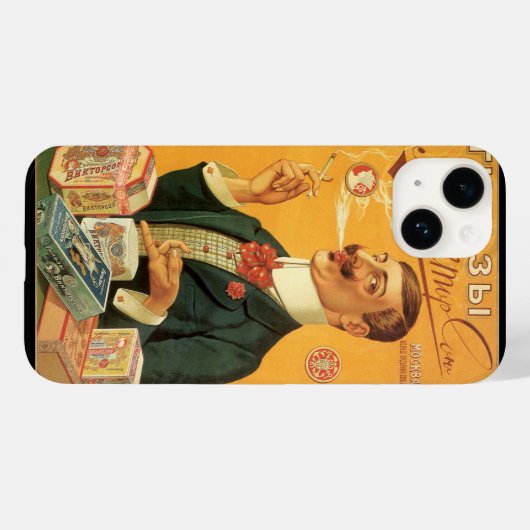  productetiket, Russische sigarettentabak Case-Mate iPhone Case (Achterkant (horizontaal))