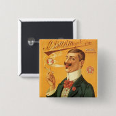productetiket, Russische sigarettentabak Vierkante Button 5,1 Cm (Voorkant /achterkant)