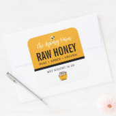 Productetiket ruwe honing vierkante sticker (Envelop)