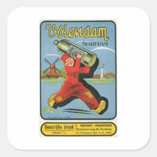 Productetiket wijnlikeur vierkante sticker