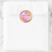 Productetiketten van roze inktvinlichaamboter ronde sticker (Tas)