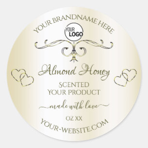  productetiketten van Shimmery Cream - Logo Ronde Sticker