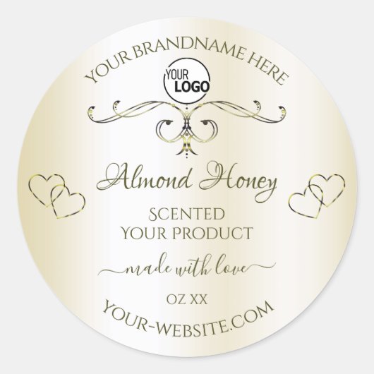  productetiketten van Shimmery Cream - Logo Ronde Sticker (Voorkant)
