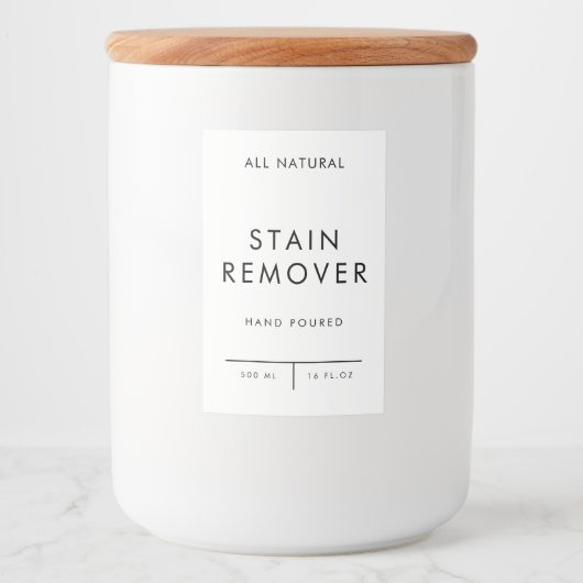 productetikettenorganisatie opslag - VLEKVERWIJDER Voedselcontainer Etiket (Voorkant)