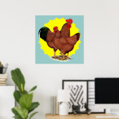 Productie Red Sunburst Poster (Thuiskantoor)